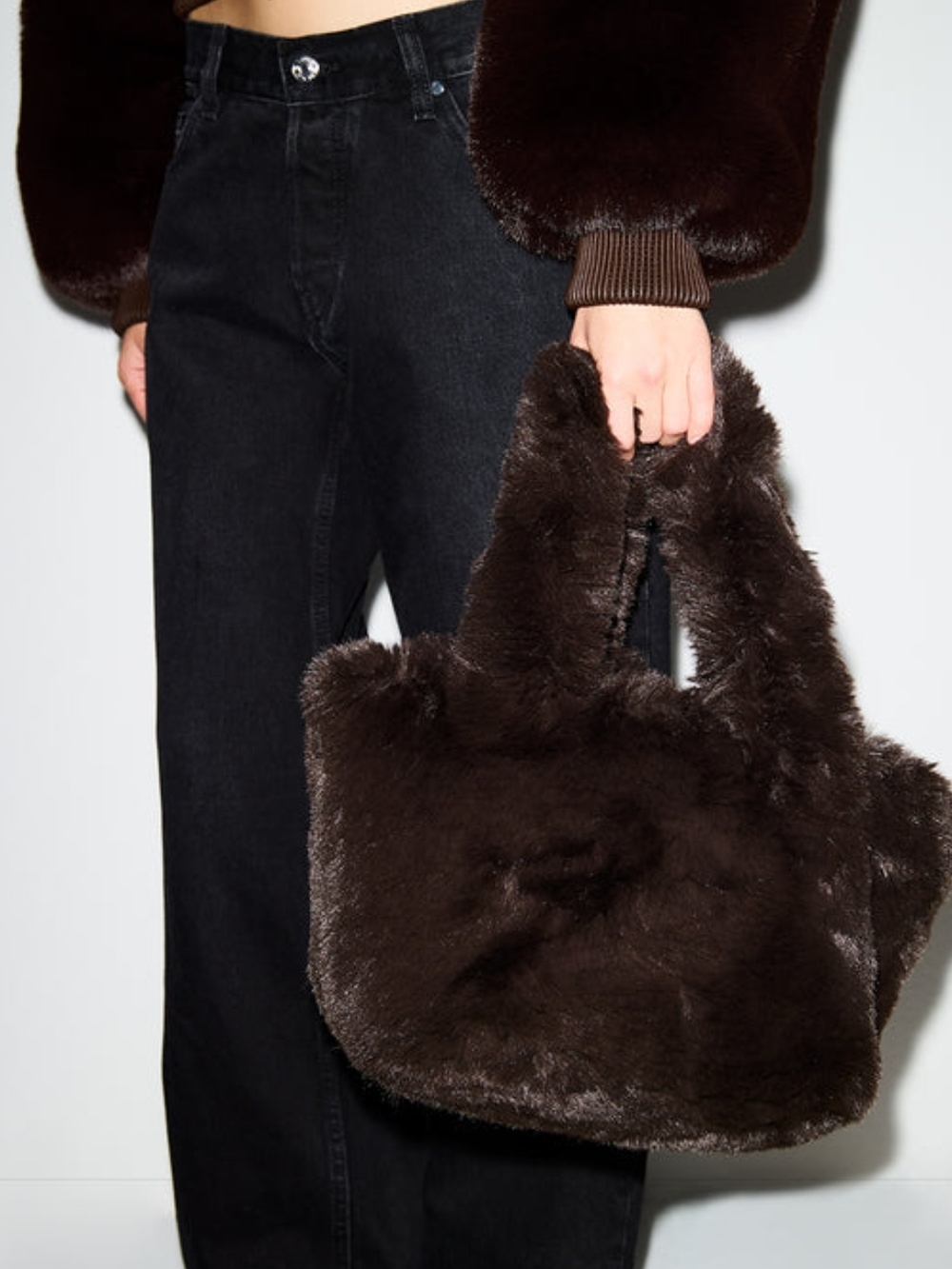 Skims Faux Fur Mini Tote Bag New With Tag